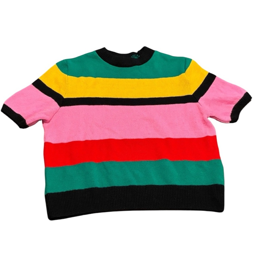 Short sleeved multi striped adorable sweater Asos size 8